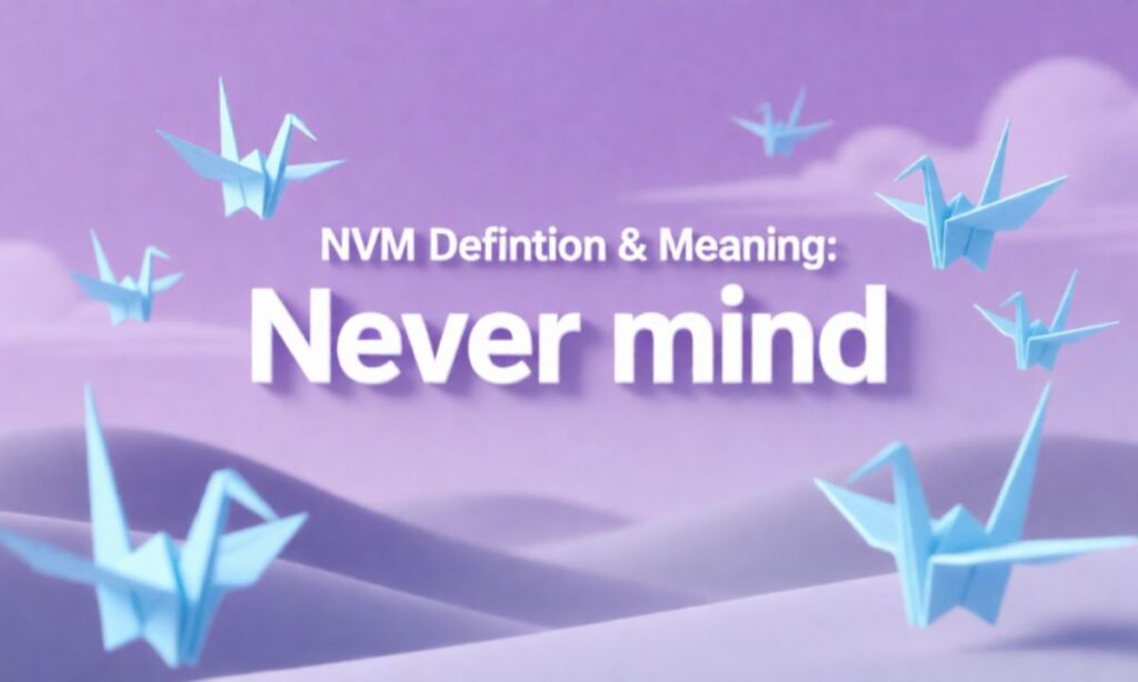 NVM Definition & Meaning:
“Never mind”