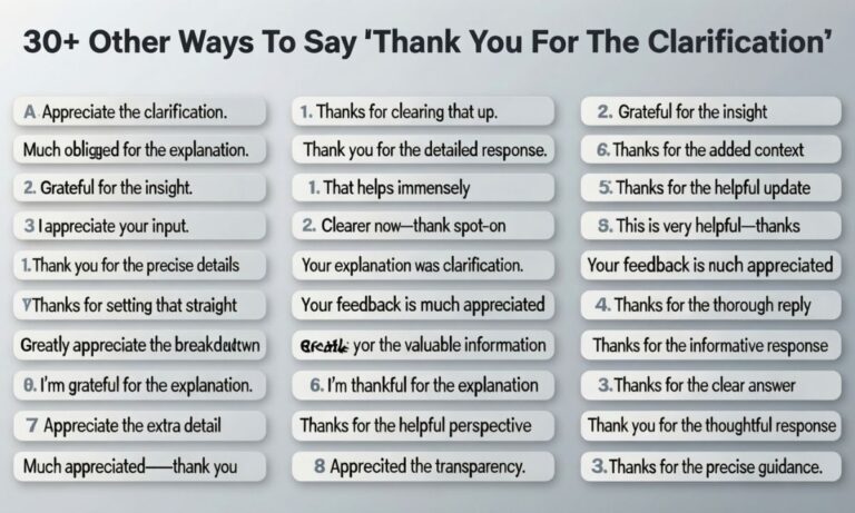 30+ Other Ways To Say “Thank You For The Clarification”