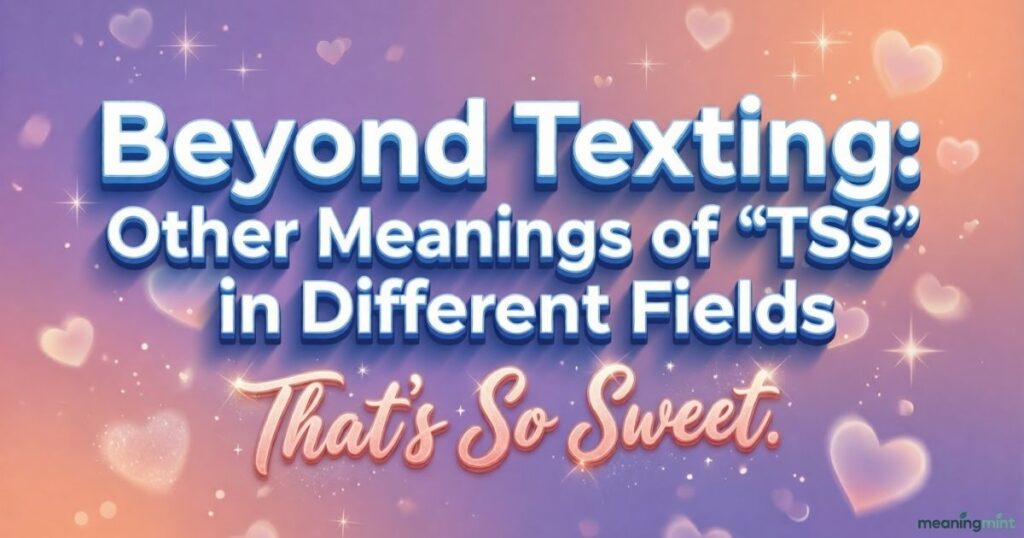 Beyond Texting: Other Meanings of “TSS” in Different Fields