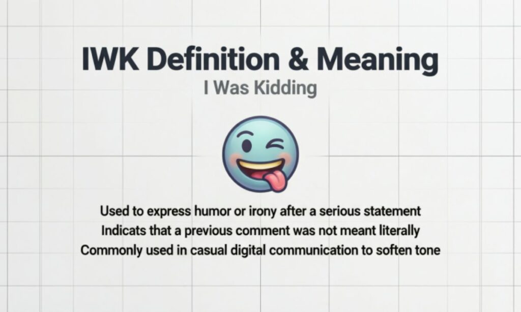 IWK Definition & Meaning:
I Was Kidding