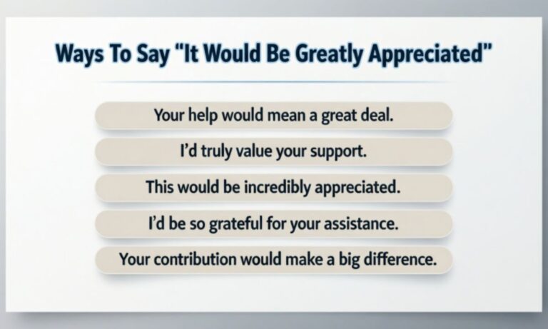 Ways To Say “It Would Be Greatly Appreciated”